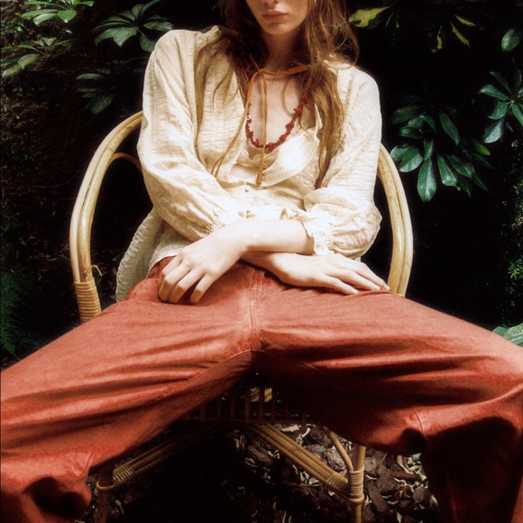 Zara natural color rustic blouse NWT - Picture 2 of 4